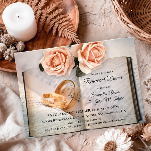 Réserver Amoureux Rose Répétition Dîner Invitation
