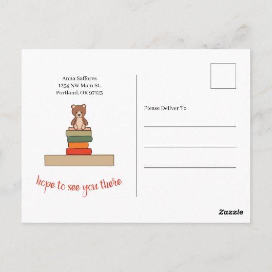 Réserver Baby shower à thème Postcard Invitation (Dos)