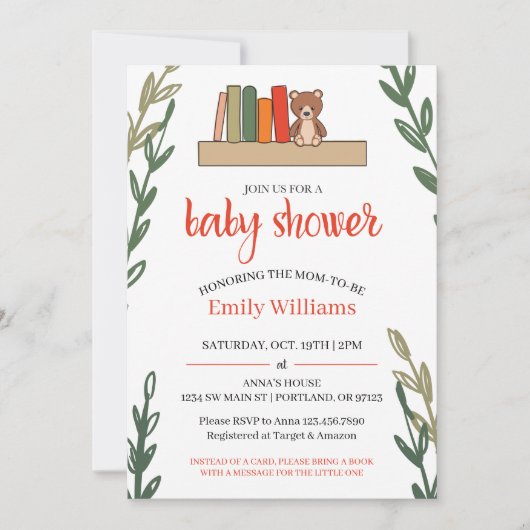 Réserver Invitation Baby shower à thème (Devant)