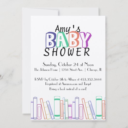 Réserver Invitation Baby shower à thème (Devant)