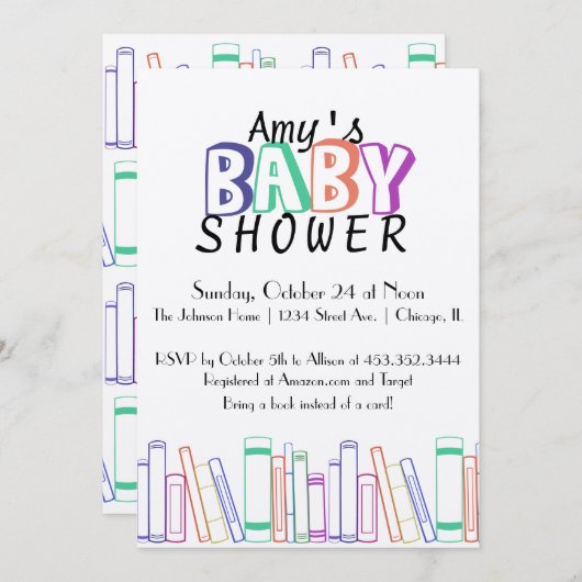 Réserver Invitation Baby shower à thème (Devant / Derrière)