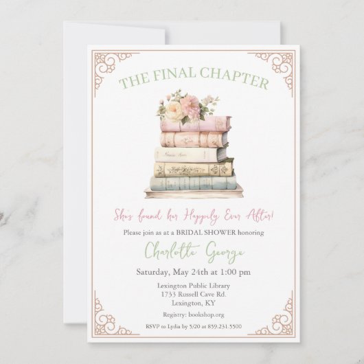 Réserver Invitation de douche nuptiale à thème (Devant)