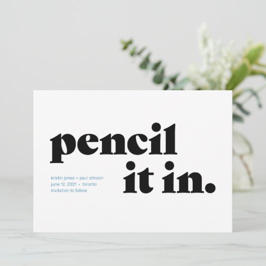 Réservez-le dans Typographique Save the Date (Debout devant)