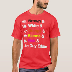 Reservoir Dogs Namen kleuren T-shirt