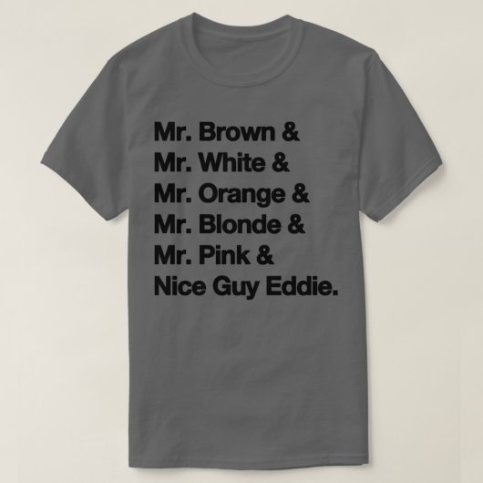 Reservoir Dogs Names T-shirt (Design voorkant)