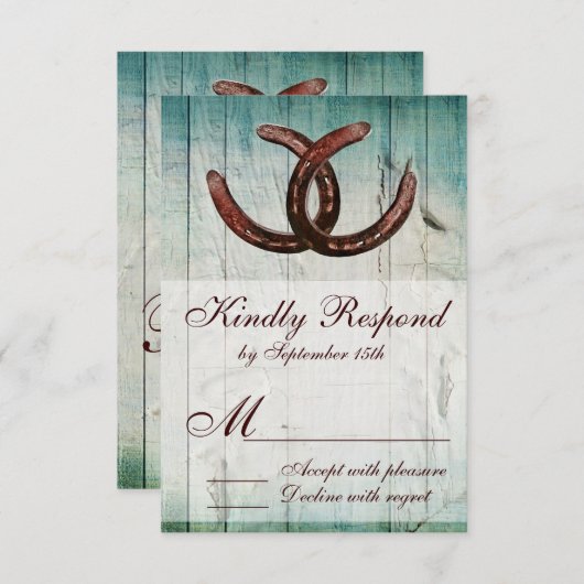 Réservoirs rustiques Pays Style Mariage RSVP (Devant / Derrière)