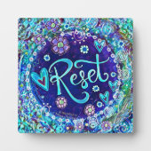 Reset Blauw Abstracte Moderne  Inspirivity Fotoplaat (Voorkant)