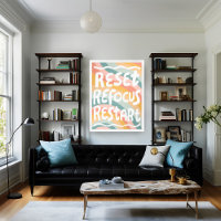 RESET REFOCUS HERSTART Kleurrijke Fun Bubble Lette