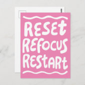 RESET REFOCUS HERSTART Leuke bellenbrieven INSPO Briefkaart (Voorkant / Achterkant)