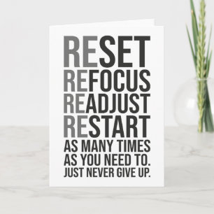 Reset Refocus Readapt - Gym, Hustle, Succes Kaart