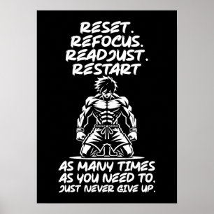 Reset Refocus Readapt - Gym, Hustle, Succes Poster