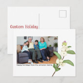 resh Floral Blossoms Carte de Noël - Photo personn (Devant / Derrière)