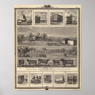 Residences, boerderij, bedrijven in W Liberty, Ack Poster