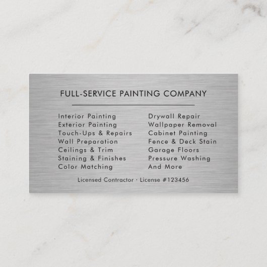 Residential Painter Visitekaartje (Achterkant)