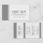 Residential Realtor Silver Script Dot/White Paper Visitekaartje (Voorkant / Achterkant)