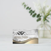 residentieel | Marmer | goudgolf Visitekaartje (Staand voorkant)