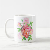 Résilience & Fleur - Mosaïque Coeur Café Mug (Gauche)