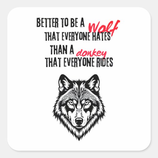 Resilience, self-worth, and independence vierkante sticker (Voorkant)