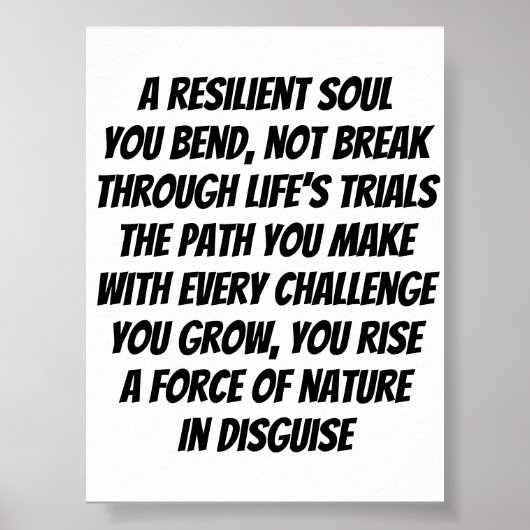 Resilient Soul inspirerend minigedicht Poster (Voorkant)
