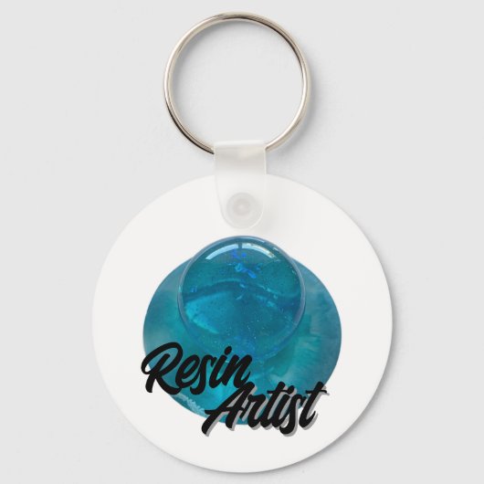 Resin Artist Blue Sphere Sleutelhanger (Voorkant)