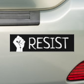 RESIST Black and White Anti-Trump Bumpersticker (Op auto)