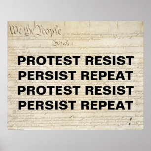 Resist Blijft Grondwettelijk Protest herhalen Poster
