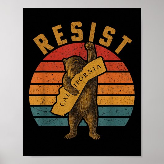 Resist California Bear  Poster (Voorkant)