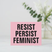 Resist Feminist Resistance Pink Briefkaart (Staand voorkant)