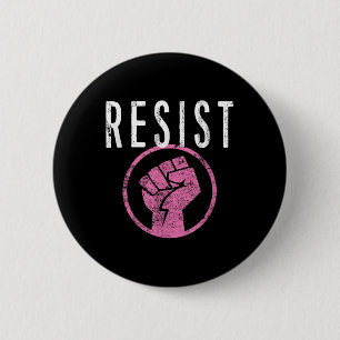 Resist Fist T Shirt - deel uitmaken van het verzet Ronde Button 5,7 Cm