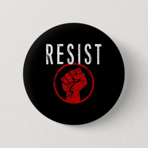 Resist Fist T Shirt - deel uitmaken van het verzet Ronde Button 5,7 Cm