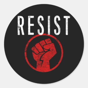 Resist Fist T Shirt - deel uitmaken van het verzet Ronde Sticker