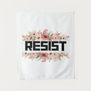 RESIST Floral Anti Trump Politiek Protest Wandkleed
