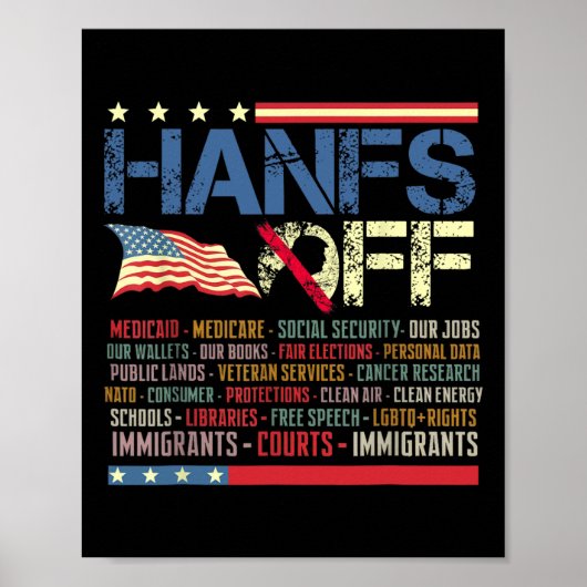 Resist Hands Off Protest Social Security And Medic Poster (Voorkant)
