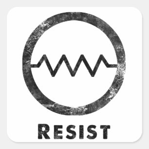 "Resist" met tekst Vierkante Sticker