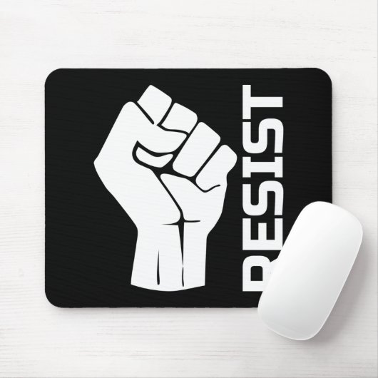 Resist met vuist - in wit 0002 muismat (Met muis)