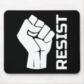 Resist met vuist - in wit 0002 muismat (Voorkant)
