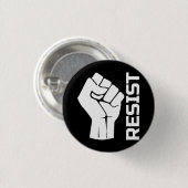 Resist met vuist - in wit 0002 ronde button 3,2 cm (Voorkant /achterkant)