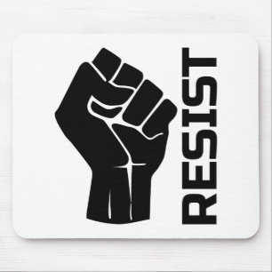 Resist met vuist - in zwart 0002 muismat