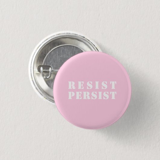 "Resist Persist" lichtroze wit Ronde Button 3,2 Cm (Voorkant /achterkant)