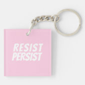 "Resist Persist" lichtroze wit Sleutelhanger (Achterkant)