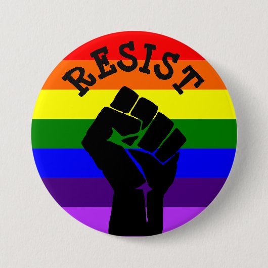 #Resist Protester Fist Anti-Trump Politieke Button (Voorkant)