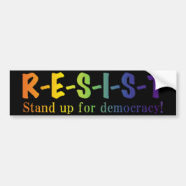 RESIST - regenboogletters Bumpersticker