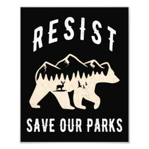Resist Save Our Parks Alt US National Parks Beer Foto Afdruk
