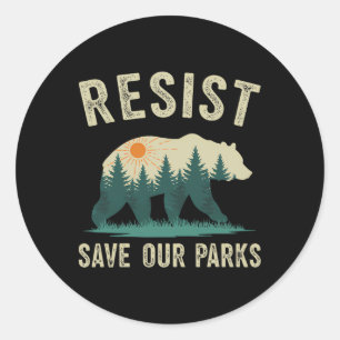 Resist Save Our Parks Alt US National Parks Beer N Ronde Sticker