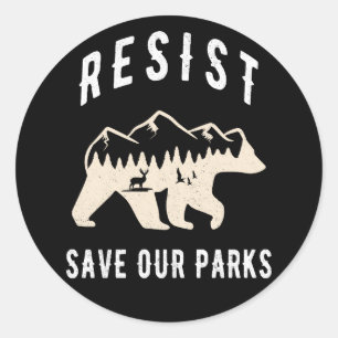 Resist Save Our Parks Alt US National Parks Beer Ronde Sticker
