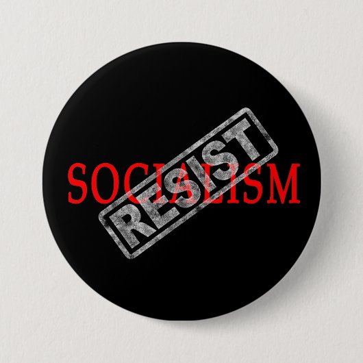 Resist Socialisme knop Ronde Button 7,6 Cm (Voorkant)