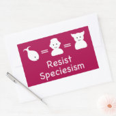 Resist-speciesisme Rechthoekige Sticker (Envelop)