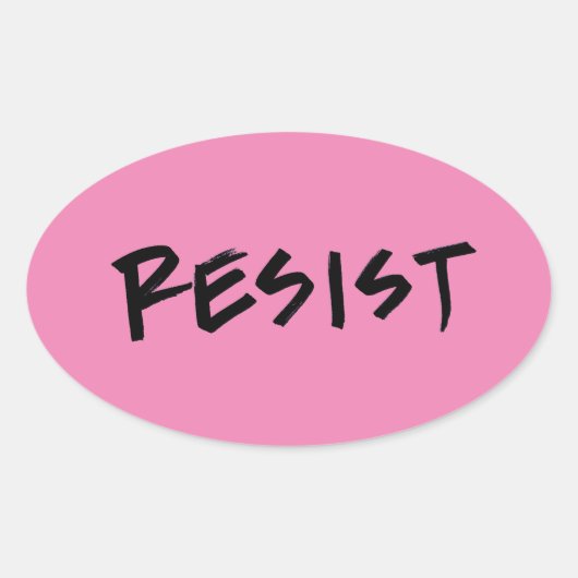 Resist Stickers-4 per vel roze Ovale Sticker (Voorkant)