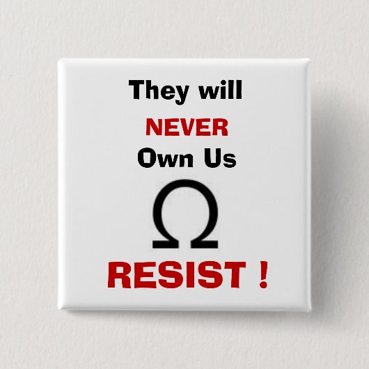 Resist! Vierkante Button 5,1 Cm (Voorkant)