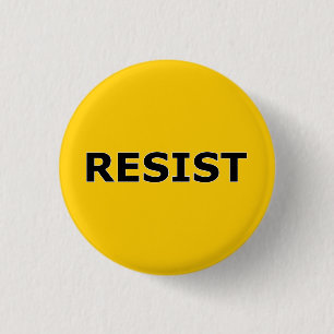 RESIST - zwart op geel Ronde Button 3,2 Cm